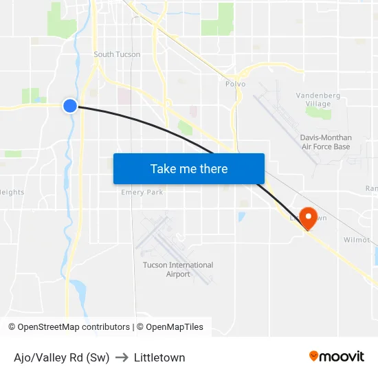 Ajo/Valley Rd (Sw) to Littletown map