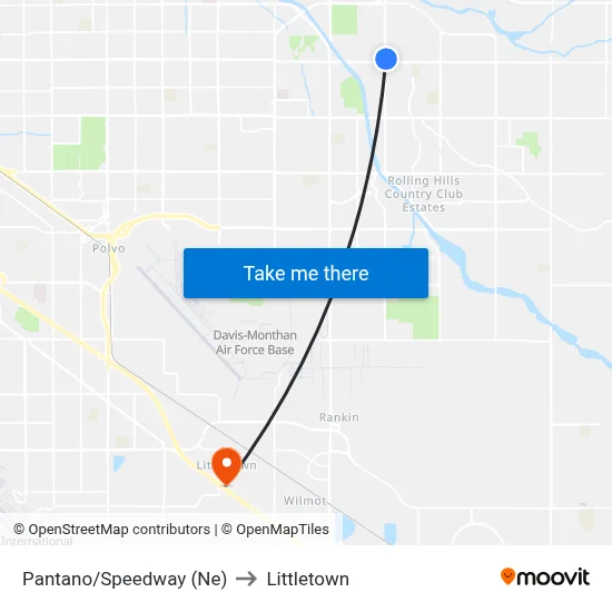 Pantano/Speedway (Ne) to Littletown map