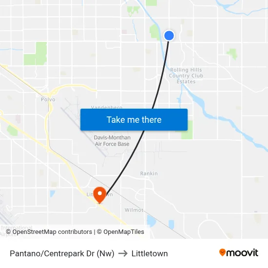 Pantano/Centrepark Dr (Nw) to Littletown map