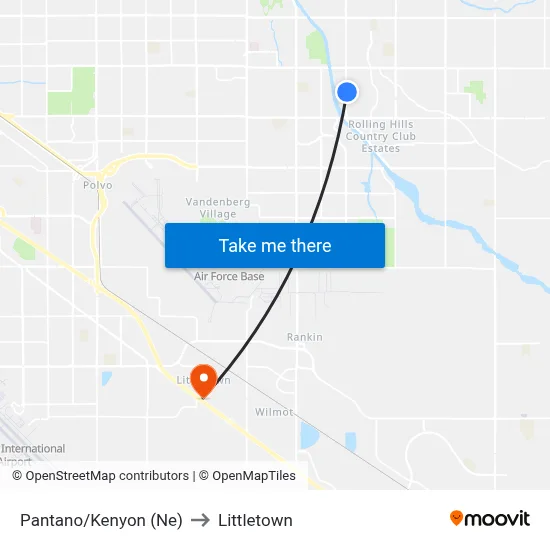 Pantano/Kenyon (Ne) to Littletown map