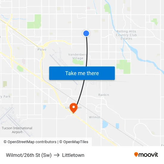 Wilmot/26th St (Sw) to Littletown map