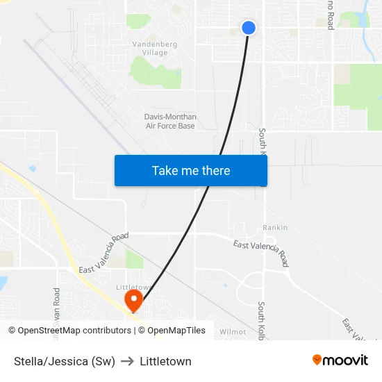 Stella/Jessica (Sw) to Littletown map