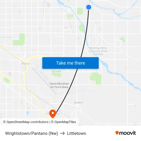 Wrightstown/Pantano (Nw) to Littletown map