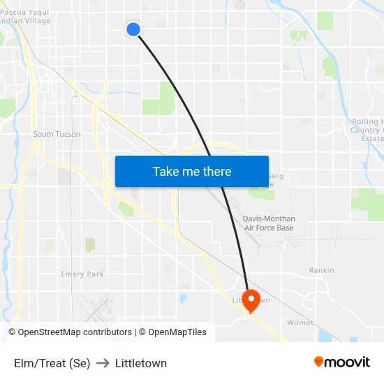 Elm/Treat (Se) to Littletown map