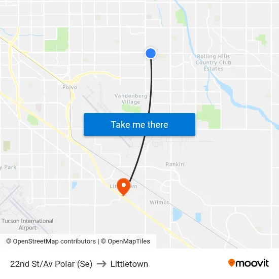 22nd St/Av Polar (Se) to Littletown map