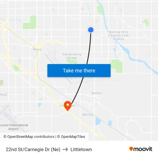 22nd St/Carnegie Dr (Ne) to Littletown map