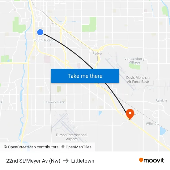 22nd St/Meyer Av (Nw) to Littletown map