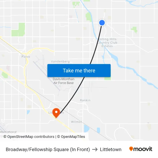 Broadway/Fellowship Square (In Front) to Littletown map