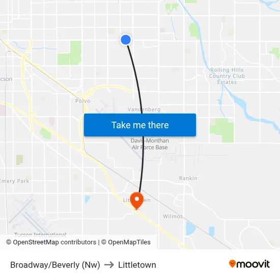 Broadway/Beverly (Nw) to Littletown map