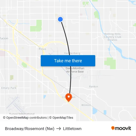 Broadway/Rosemont (Nw) to Littletown map
