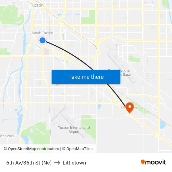 6th Av/36th St (Ne) to Littletown map