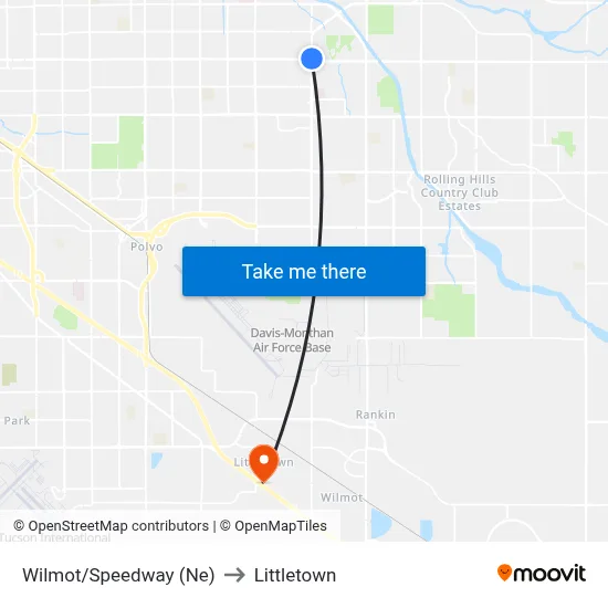 Wilmot/Speedway (Ne) to Littletown map