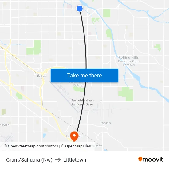Grant/Sahuara (Nw) to Littletown map