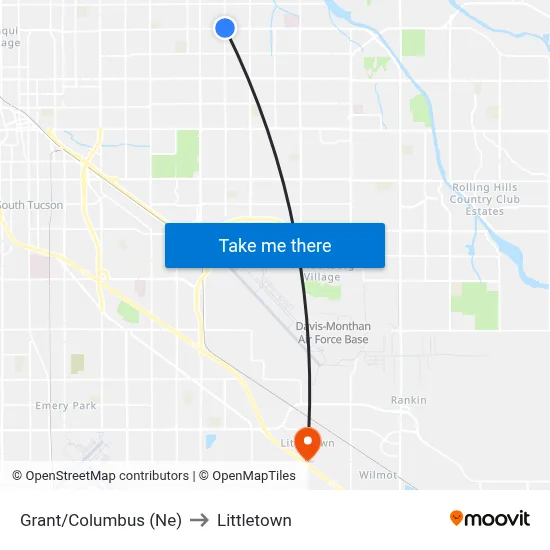 Grant/Columbus (Ne) to Littletown map