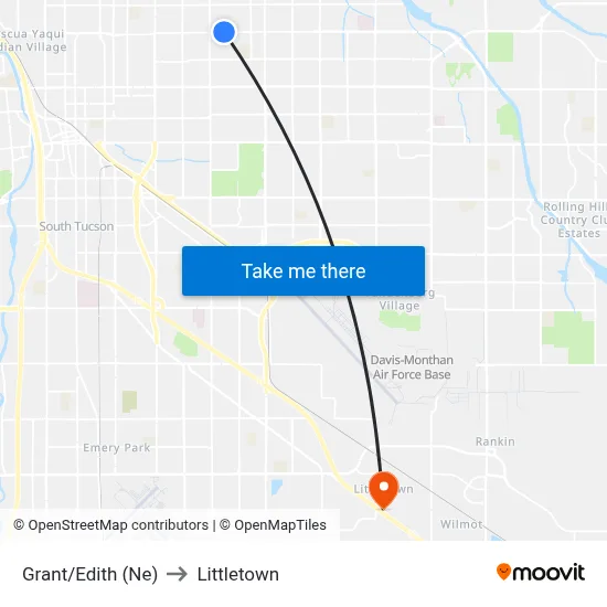 Grant/Edith (Ne) to Littletown map