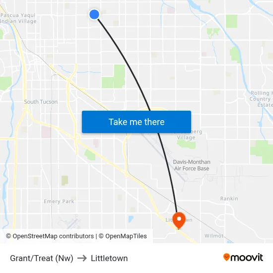 Grant/Treat (Nw) to Littletown map