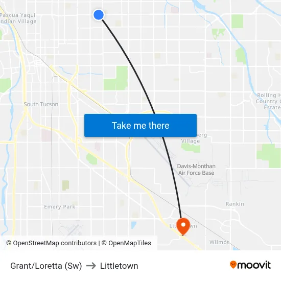Grant/Loretta (Sw) to Littletown map