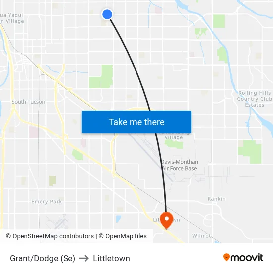 Grant/Dodge (Se) to Littletown map