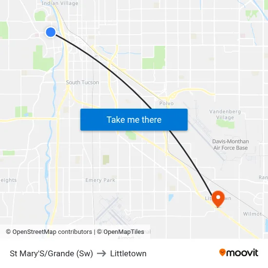 St Mary'S/Grande (Sw) to Littletown map