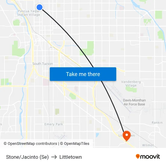 Stone/Jacinto (Se) to Littletown map