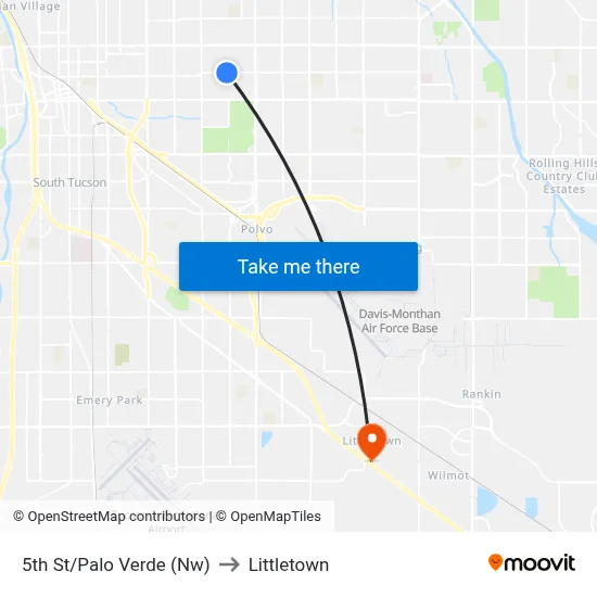 5th St/Palo Verde (Nw) to Littletown map