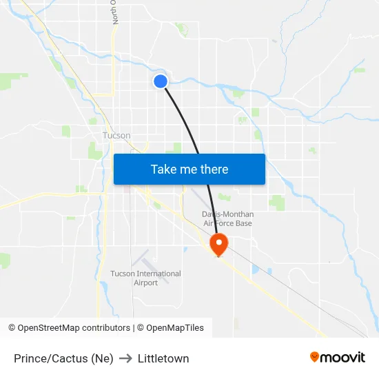 Prince/Cactus (Ne) to Littletown map