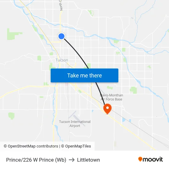 Prince/226 W Prince (Wb) to Littletown map