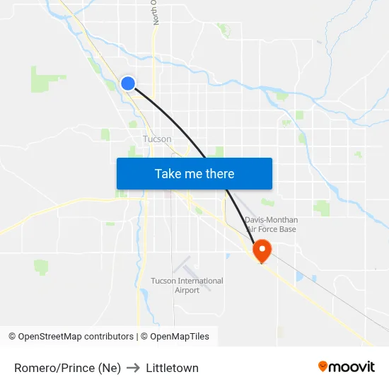 Romero/Prince (Ne) to Littletown map
