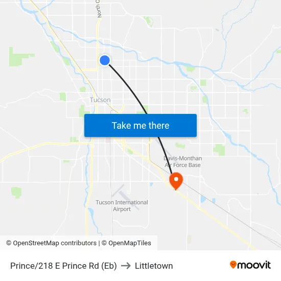 Prince/218 E Prince Rd (Eb) to Littletown map