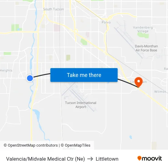 Valencia/Midvale Medical Ctr (Ne) to Littletown map