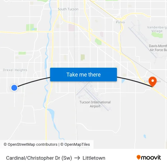 Cardinal/Christopher Dr (Sw) to Littletown map