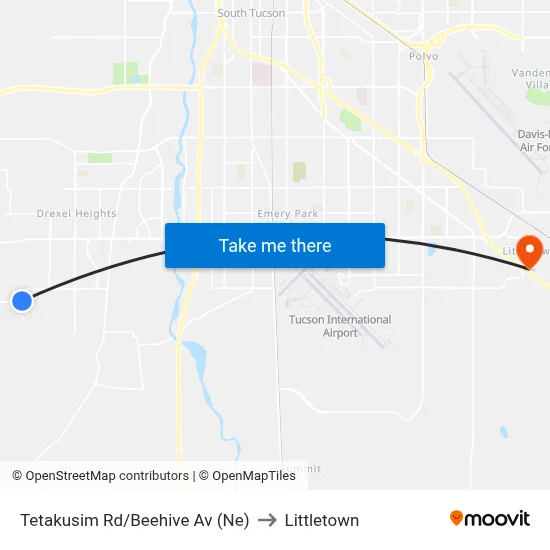 Tetakusim Rd/Beehive Av (Ne) to Littletown map