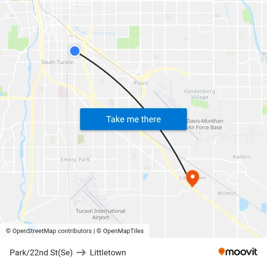 Park/22nd St(Se) to Littletown map
