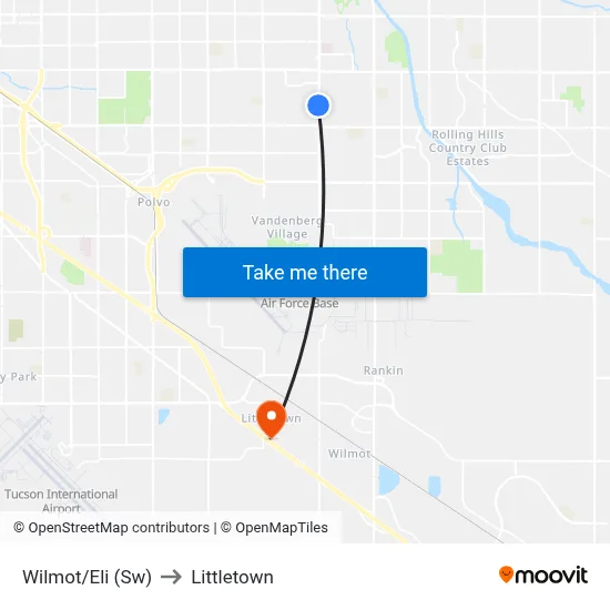 Wilmot/Eli (Sw) to Littletown map