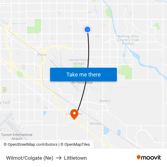 Wilmot/Colgate (Ne) to Littletown map