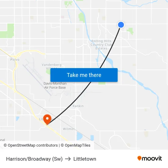 Harrison/Broadway (Sw) to Littletown map