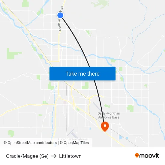Oracle/Magee (Se) to Littletown map