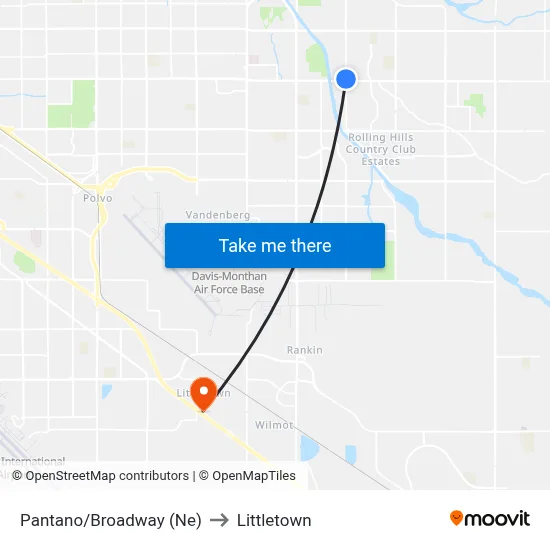 Pantano/Broadway (Ne) to Littletown map