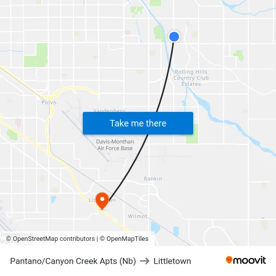 Pantano/Canyon Creek Apts (Nb) to Littletown map