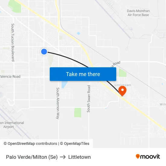 Palo Verde/Milton (Se) to Littletown map