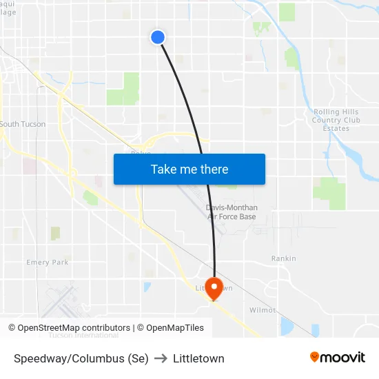 Speedway/Columbus (Se) to Littletown map