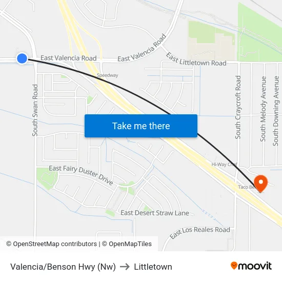 Valencia/Benson Hwy (Nw) to Littletown map