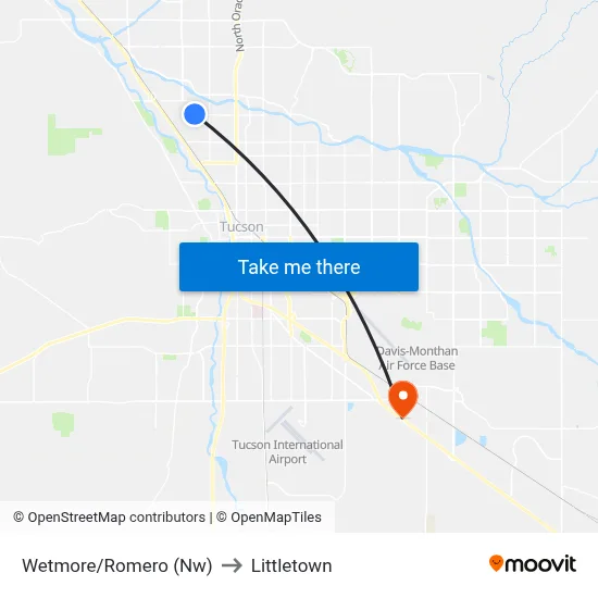 Wetmore/Romero (Nw) to Littletown map