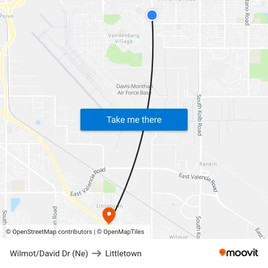 Wilmot/David Dr (Ne) to Littletown map