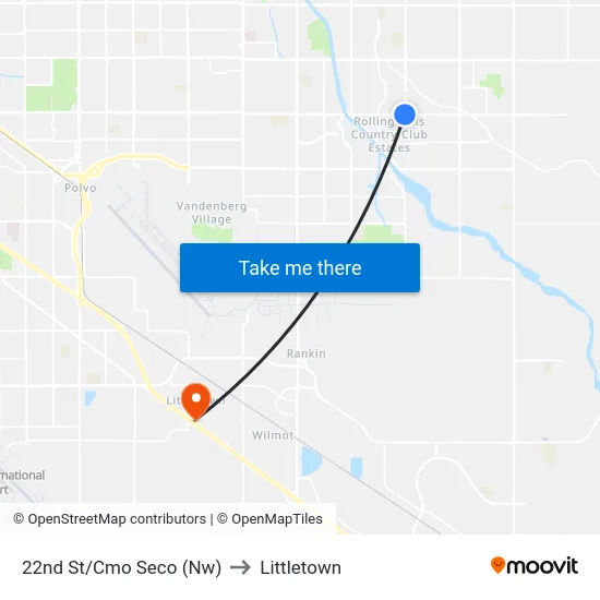 22nd St/Cmo Seco (Nw) to Littletown map