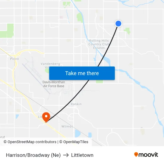 Harrison/Broadway (Ne) to Littletown map