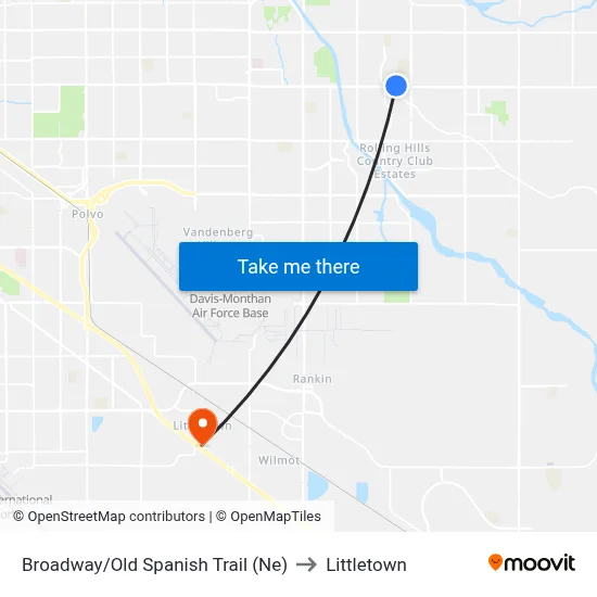 Broadway/Old Spanish Trail (Ne) to Littletown map