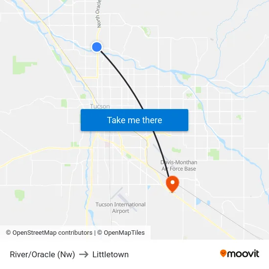 River/Oracle (Nw) to Littletown map