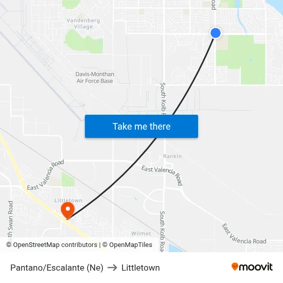 Pantano/Escalante (Ne) to Littletown map