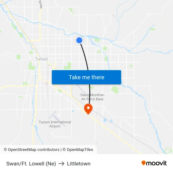 Swan/Ft. Lowell (Ne) to Littletown map